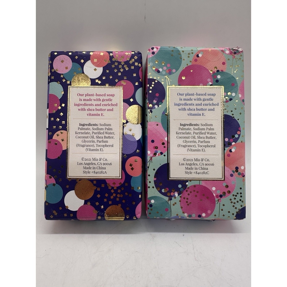 Mia & Co Luxury Bar Soap Set 2 Confetti Cake Strawberry Icing 200g - Picture 2 of 3